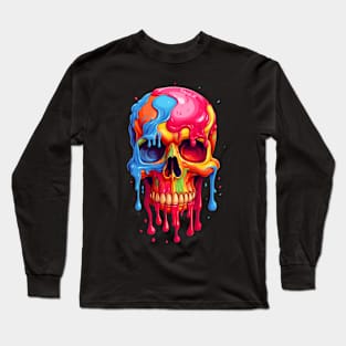 Colorful melting Skull designe #1 Long Sleeve T-Shirt